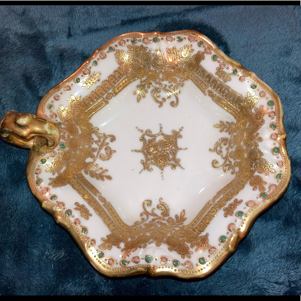 Antique Noritake Nippon Hand Painted Handled Nappy Bowl Early 1900s - Picture 6 of 16